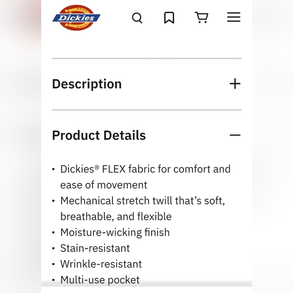 Dickies Flex Twill Work Pants Mens 38x30 - Picture 4 of 7
